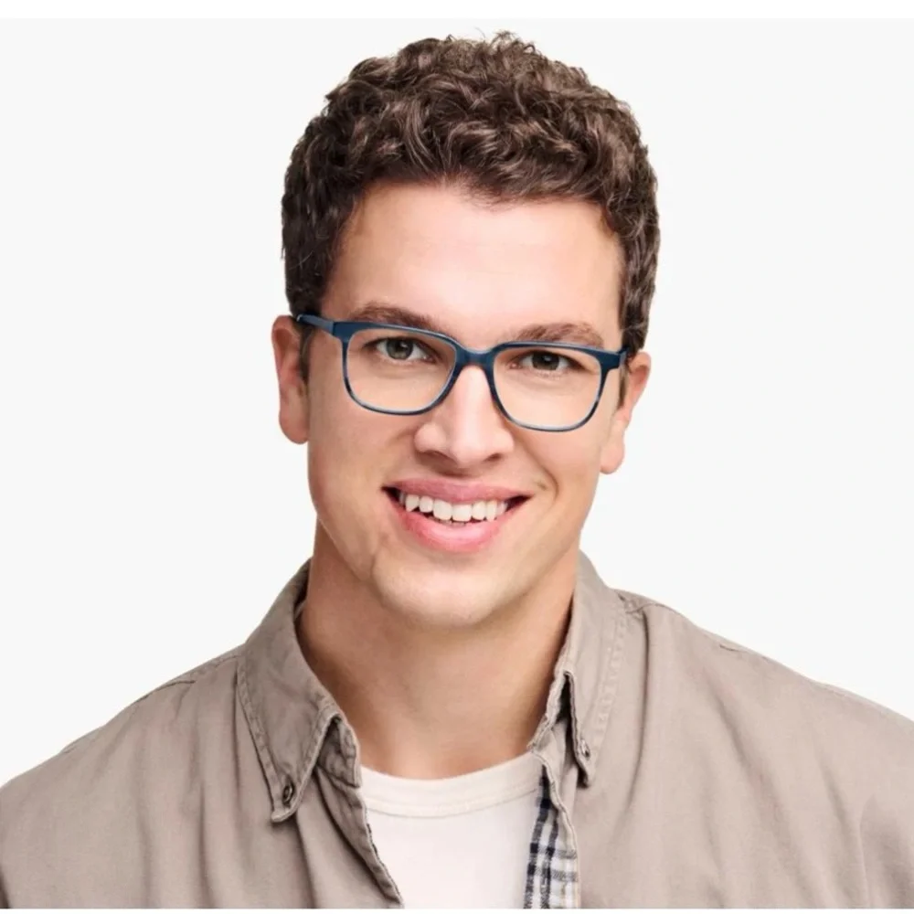 WARBY PARKER Hayden M 175 Unisex Square Striped Pacific Blue FRAMES 52-16-145